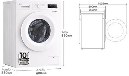 LG Πλυντήριο Ρούχων 8kg με Τεχνολογία Ατμού 1400 Στροφών 6 Motion F4X1008NWH