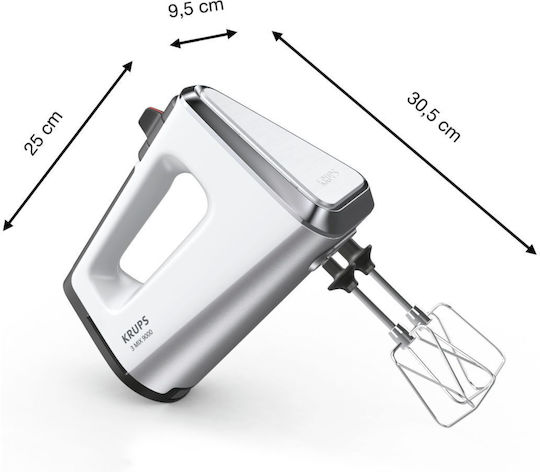 Krups 3 Mix 9000 Deluxe Μίξερ Χειρός 750W Λευκό