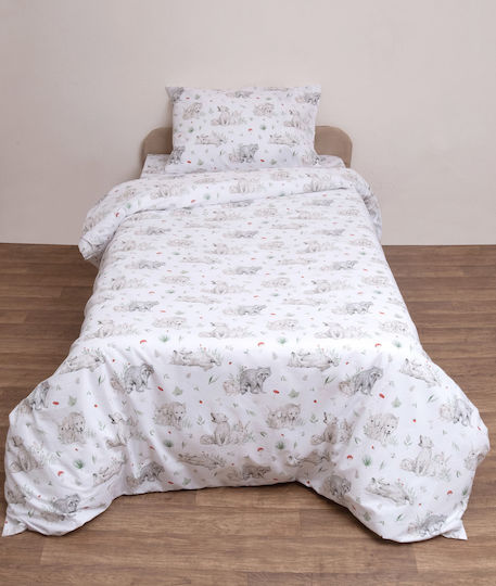 Viopros Sheet Set Single with Elastic Band Cotton White 100x200cm 3pcs