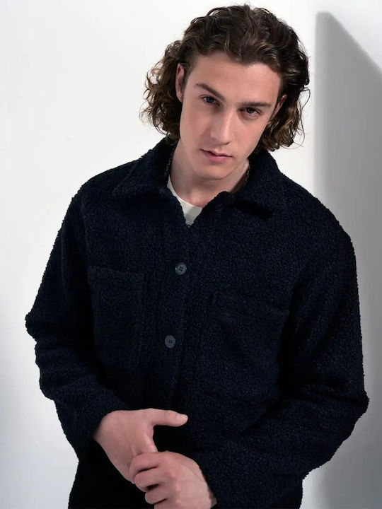 Men's Cardigan with Buttons Black