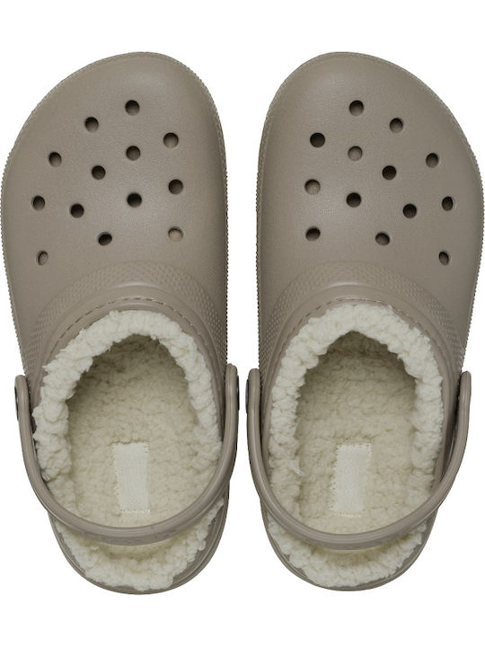 Kids Slippers Beige Classic Lined Clog