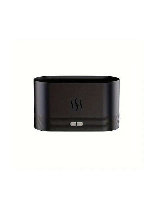 Difuzor Aromaterapie Umidificator Efect Flacără Ultrasonic 3 În 1 180ml LED 10.1x17.1x7.5cm Alb Negru