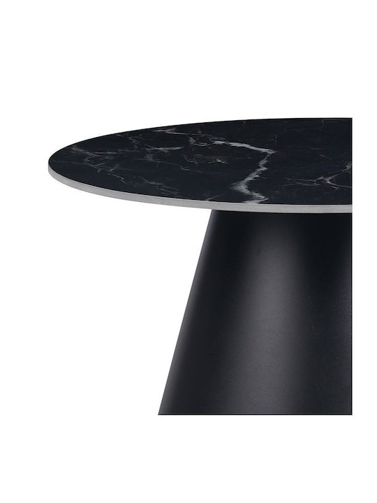 Round Central Coffee Table Fabrin Aluminum Black W70xL70xH40cm