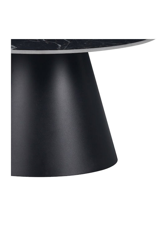 Round Central Coffee Table Fabrin Aluminum Black W70xL70xH40cm