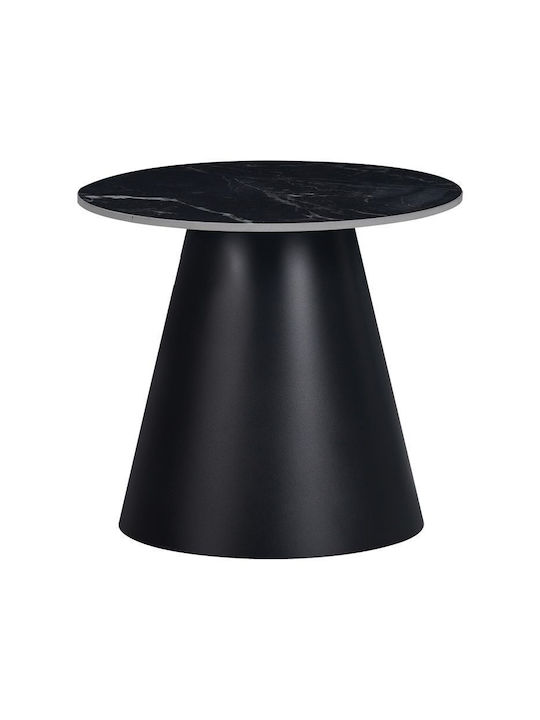 Round Central Coffee Table Fabrin Aluminum Black W70xL70xH40cm