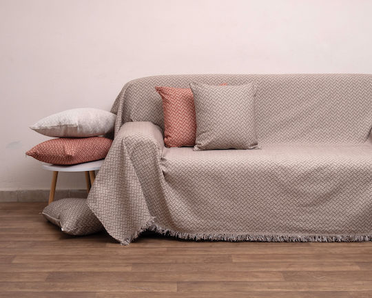 Viopros Three-Seater Sofa Throw Chenille 180x280cm Linen