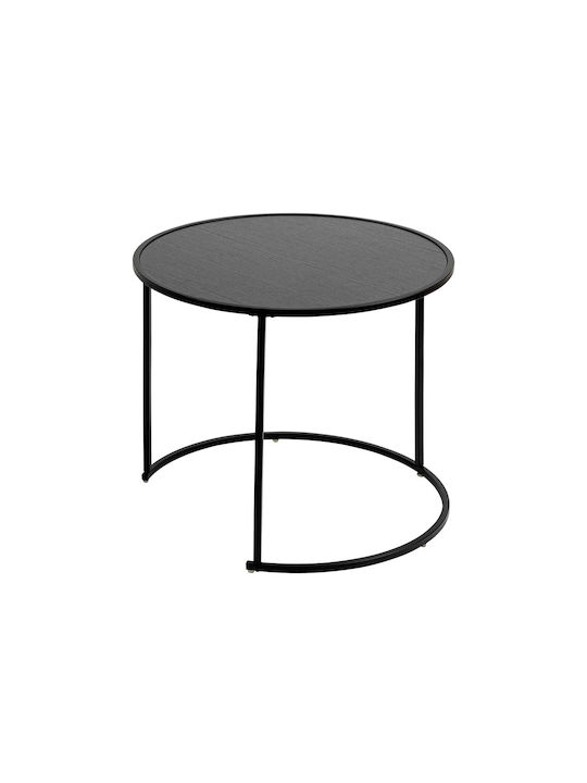 Set Zigon Rotund Noan Din Lemn Negru 3 Bucăți L54xÎ54xH45cm