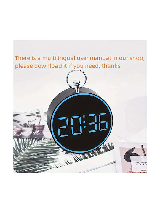 Ceas de Masă și Perete Digital cu Alarmă, Funcție Snooze, Lumină LED, Mod Noapte, Control Vocal, USB