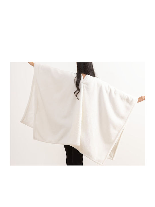 Atmosphera Blanket with Sleeves 130x170cm White