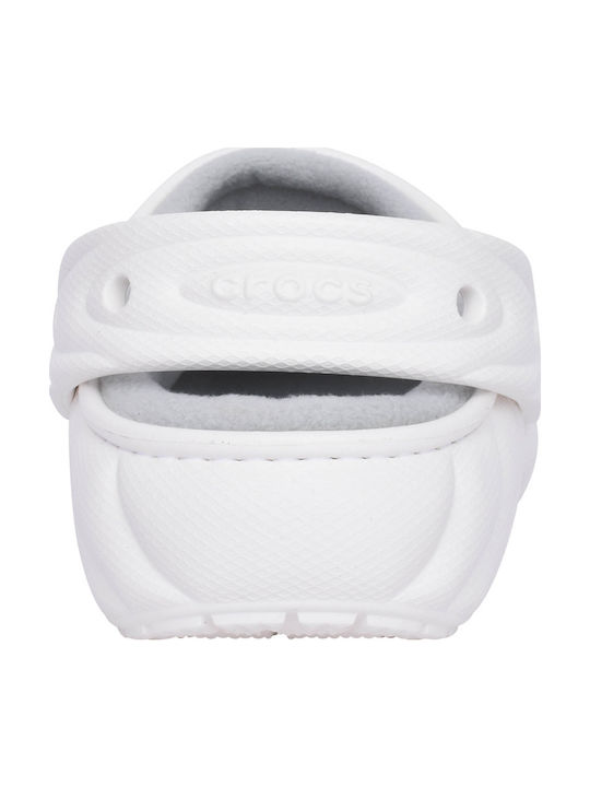 Crocs Classic Lined Overpuff Σαμπό Λευκά