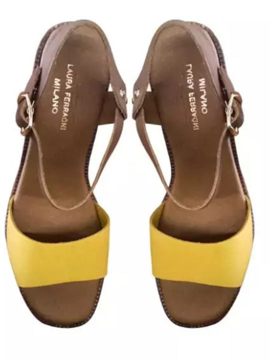 Laura Ferragni K35-011 Δέρμα Ταμπά Κίτρινο