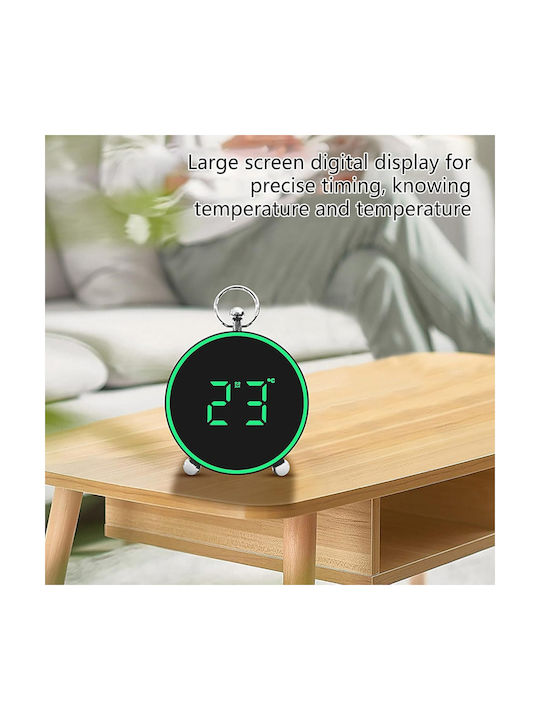 Ceas de Masă și Perete Digital cu Alarmă, Funcție Snooze, Lumină LED, Mod Noapte, Control Vocal, USB