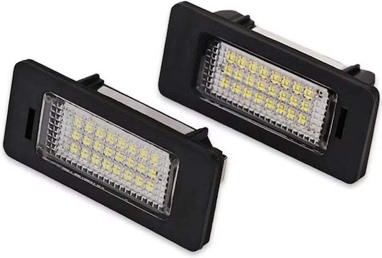 Set de 2 becuri LED pentru plăcuța de înmatriculare compatibile cu VW, fără erori, lumină albă rece