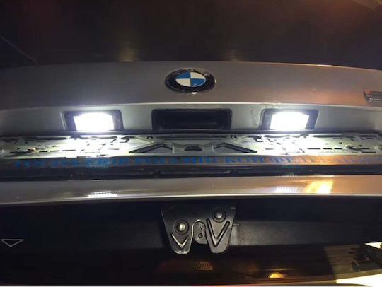 Set de 2 becuri LED pentru plăcuța de înmatriculare compatibile cu BMW, fără erori, lumină albă rece