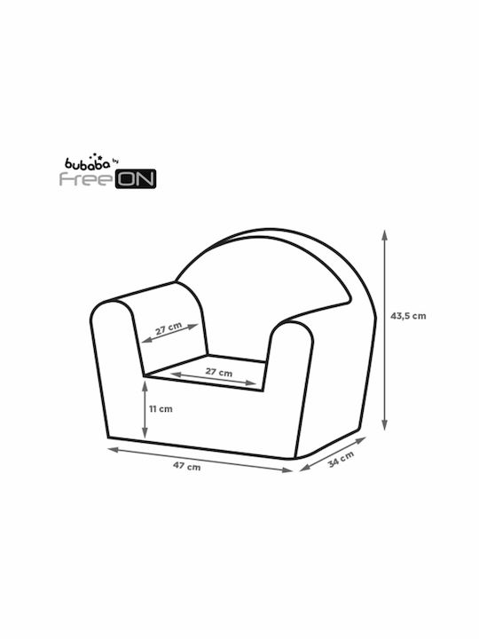 Παιδική Πολυθρόνα με Μπράτσα Ροζ 52x33x45εκ.