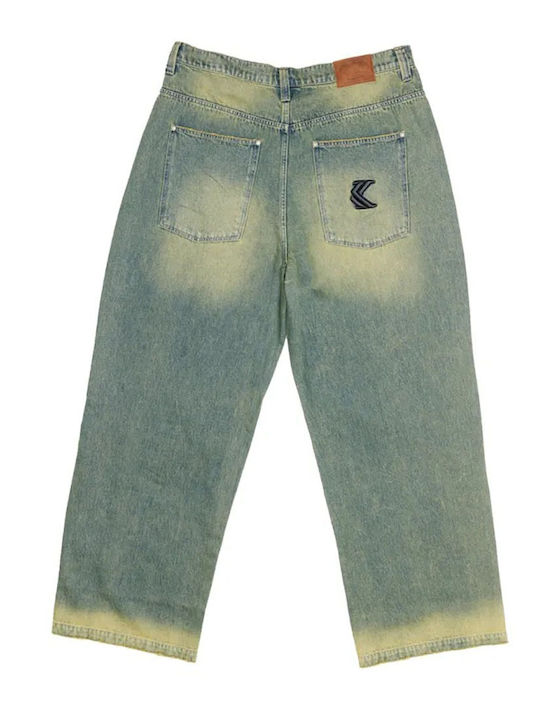 Ανδρικό Παντελόνι Τζιν με Loose Baggy Εφαρμογή Green