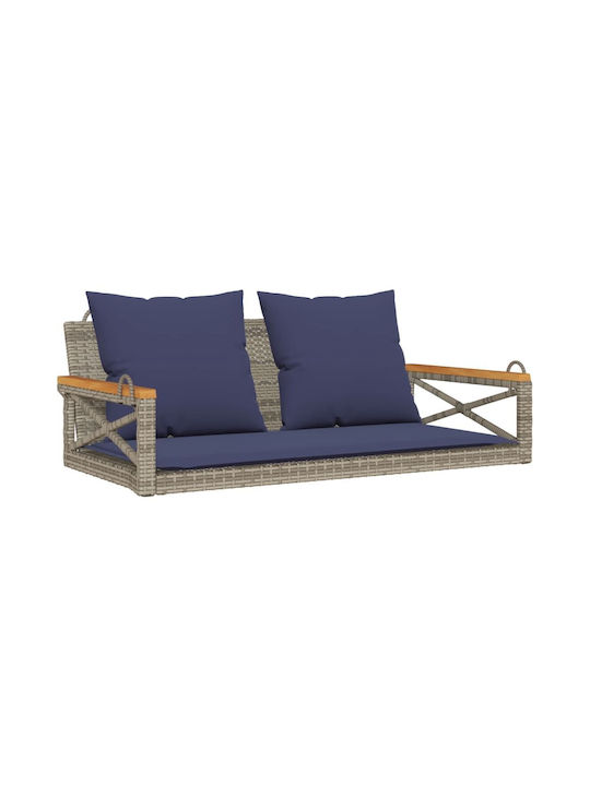 Hängeschaukel 2 Sitze Rattan L109xB62xH40cm Gray