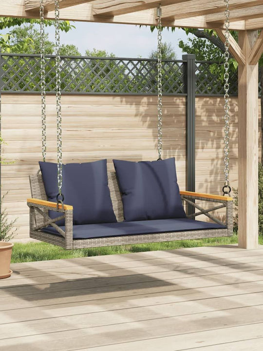 Rattan Swing Gray with 110kg Maximum Weight Capacity L109xW62xH40cm