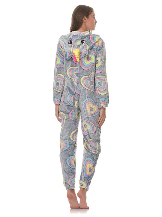 Lido Underwear Winter Women's Onesie Pyjama Gray