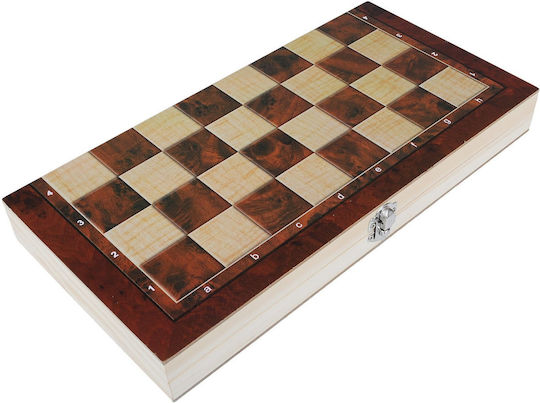 Wooden Checkers & Dice Set for Backgammon Black 15pcs