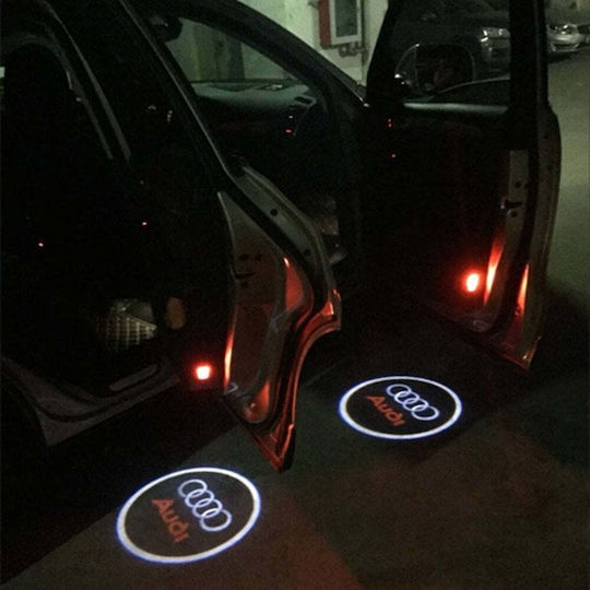Set de 2 lumini LED pentru uși auto compatibile cu logo-ul Audi
