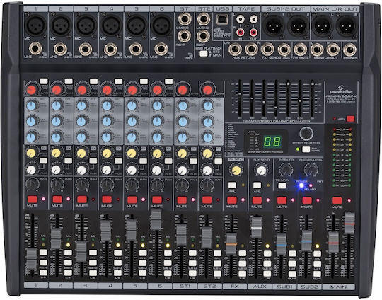 Soundsation ALCHEMIX-602UFX Consolă Analogică 10 Canale cu Putere fantomă & 6 Intrări XLR