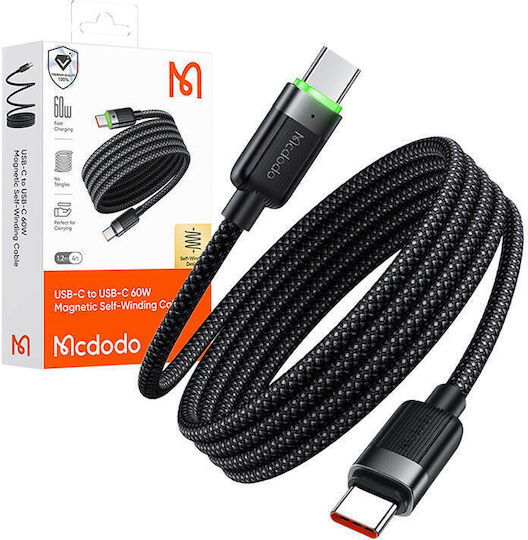 Mcdodo Magnetic USB 2.0 Cable USB-C male - USB-C 60W Black 1.2m (606P90)