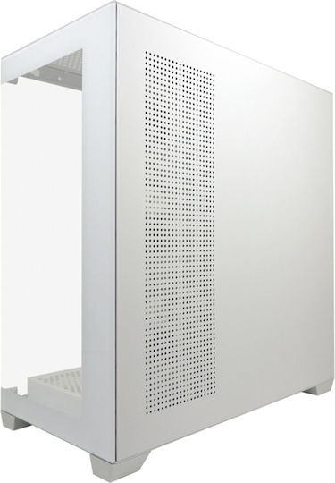 LC-Power Seamless_Pale_X Gaming Midi-Turm Computergehäuse mit Seitenfenster und RGB-Beleuchtung Weiß