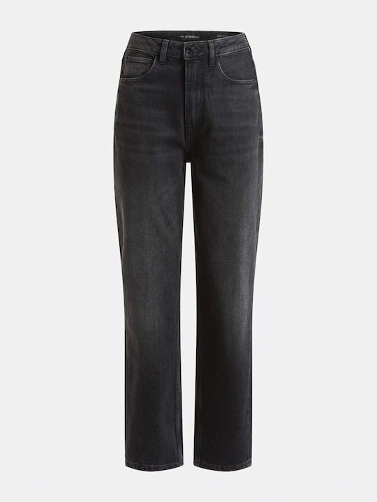 Guess High Waist Women's Jean Trousers in Mom Fit Gray