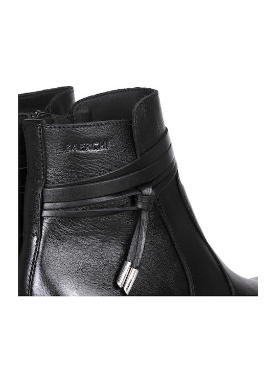 Baerchi Leather Women's Ankle Boots with Medium Heel Black