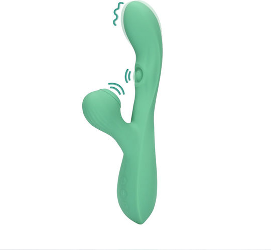 Pulse Wave Tongue Flickering Vibrator Kaninchen Grün