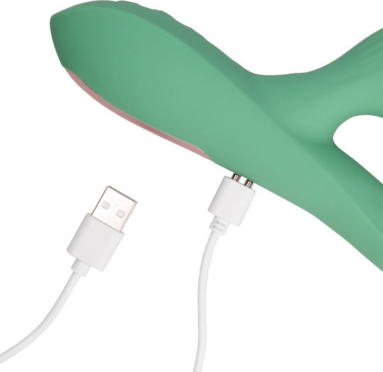Pulse Wave Tongue Flickering Vibrator Kaninchen Grün