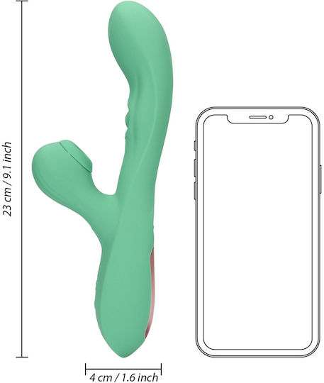 Pulse Wave Tongue Flickering Vibrator Kaninchen Grün