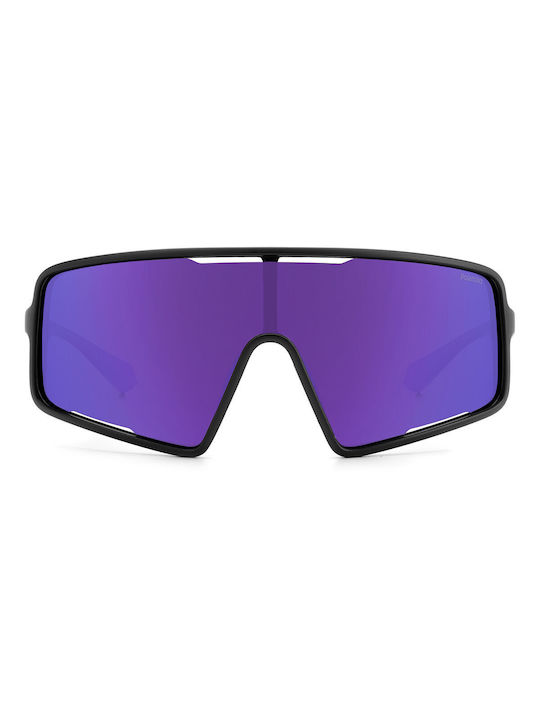 Polaroid Sunglasses with Black Plastic Frame and Purple Polarized Mirror Lens PLD7045/S 5F3/J9