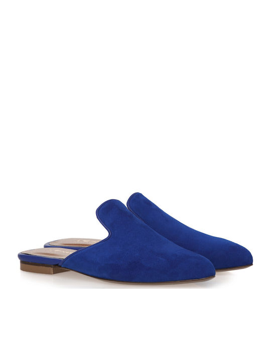 JULIA Mules mit Absatz in Blau Farbe