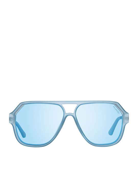 Skechers Men's Sunglasses with Blue Plastic Frame and Light Blue Lens SE6119 91V