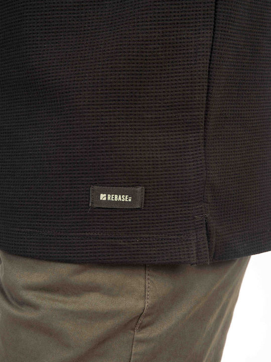 Long Sleeve Black Polo Shirt
