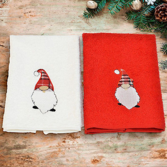 Lino Home Set Weihnachtliche Servietten Stoff Mehrfarbig L50xB30cm. 2Stück