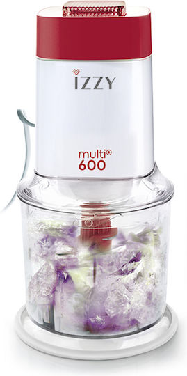 Izzy Multi 600 Red Πολυκόπτης Multi 600W με Δοχείο 600ml Κόκκινος