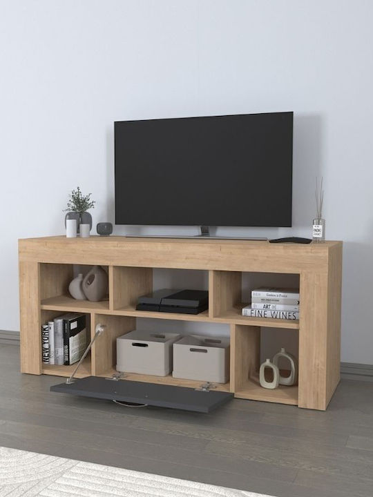 Έπιπλο Τηλεόρασης Midili Sapphire Oak - Ανθρακί Μ135xΠ42xΥ60.7cm