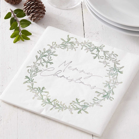 Ginger Ray Christmas Napkins with Flowers & Branches 16 Pieces Ginger Ray Christmas Napkins with Flowers & Branches 16 Pieces