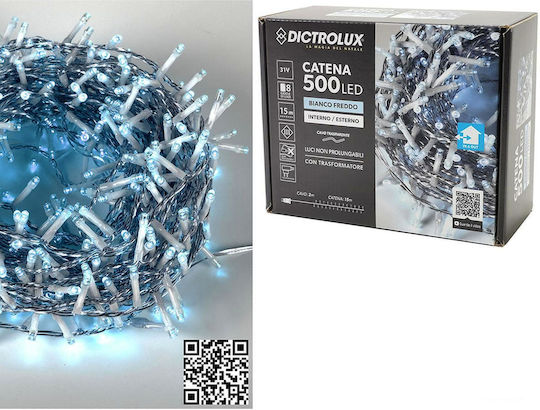 500 Lichterketten LED 17m. Kaltes Weiß in Zeichenfolge 1Stück