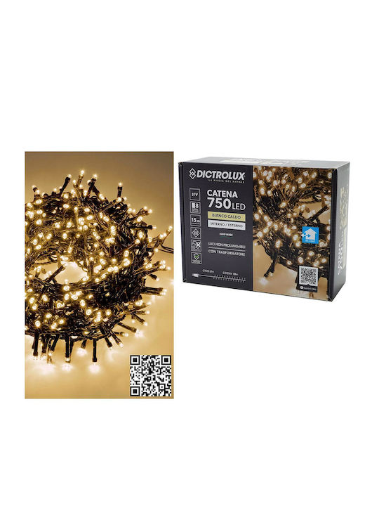 750 Λαμπάκια LED 17μ. Θερμό Λευκό σε Σειρά 750 Λαμπάκια LED 17μ. Θερμό Λευκό σε Σειρά