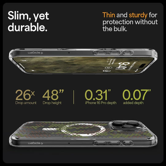 Spigen Ultra Hybrid MagFit Back Cover Plastic Digital Camo (iPhone 16 Pro)