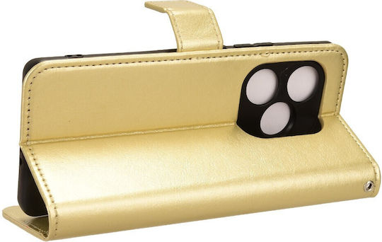 Wallet Piele artificială / Plastic / Silicon Auriu (Realme GT 6)