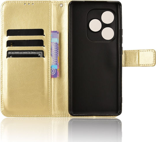 Wallet Piele artificială / Plastic / Silicon Auriu (Realme GT 6)