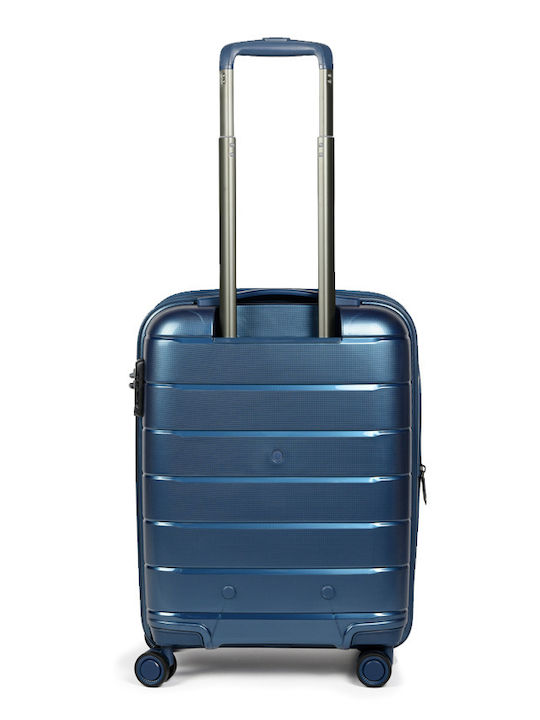 Estil Βαλίτσα Ταξιδίου Καμπίνας Σκληρή Hard Blue με 4 Ρόδες Ύψους 55εκ.