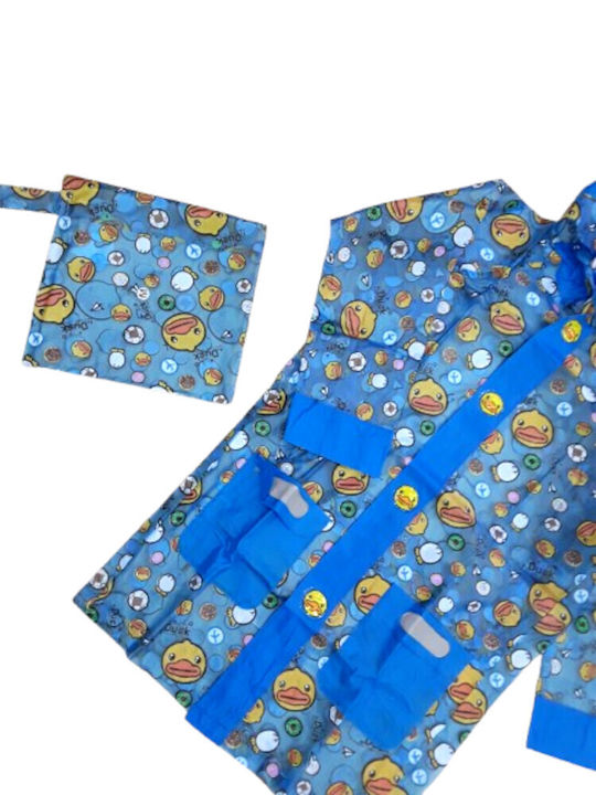 Αδιάβροχο Παιδικό Casual Μπουφάν με Κουκούλα Baby Duck Blue