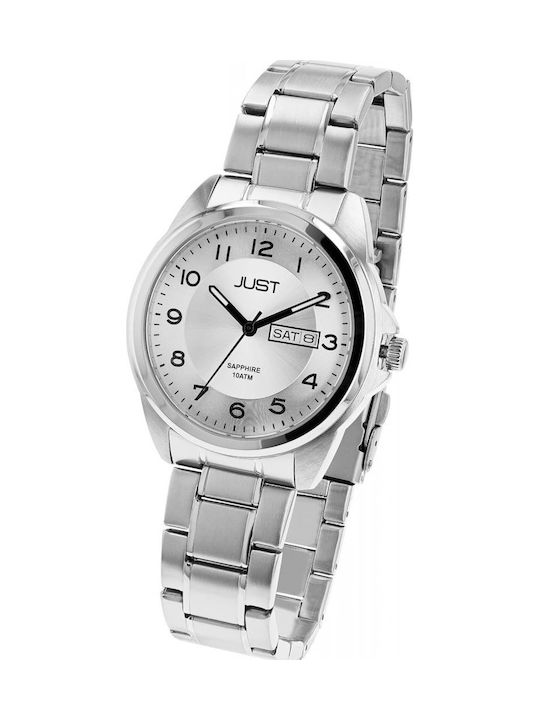 Just Watch Men's Watch Battery with Silver Metal Bracelet