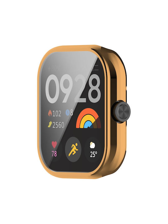 2-в-1 калъф и протектор за екран за Xiaomi Redmi Watch 3 Lite Watch 3 Active розово злато